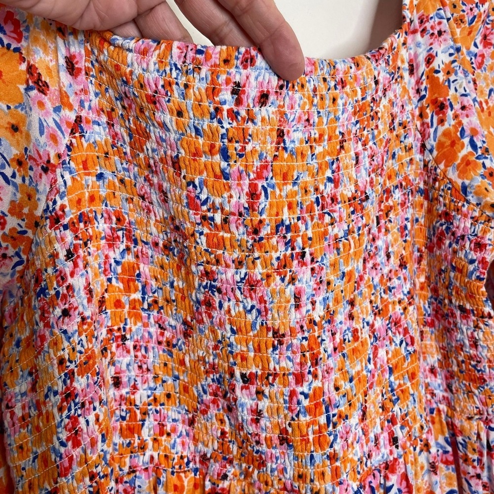 Old Navy Floral Print Dress Long-Sleeve Sweetheart Neckline Womens‎ XL NWT - Picture 8 of 10
